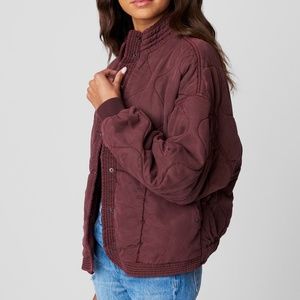 BLANK NYC Quilted Jacket Cranberry Size S NWT